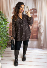 Charger l'image dans la galerie, Blouse coeur chocolat MURIEL (38 au 48)
