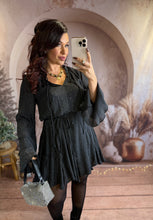 Charger l'image dans la galerie, Robe noir patineuse noir à strass AMBRE (34 au 42)