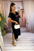 Charger l'image dans la galerie, Robe tee shirt iconic noir ROSE (34 au 46) New