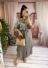 Charger l'image dans la galerie, Robe chemise gaz de coton taupe NYSSIA (34/36/38)