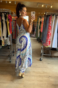 Robe à bretelles bleu marine AURORA (34 au 42)