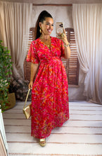 Charger l'image dans la galerie, Robe longue fleuri fuchsia /orange MIA (36 au 48) New