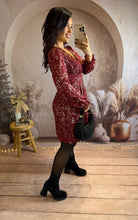 Charger l&#39;image dans la galerie, Robe courte rouge éclat or SAHARA (36 au 48)⭐️