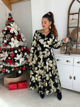 Charger l&#39;image dans la galerie, Robe longue noir / or Tamara ( 36 au 50)⭐️