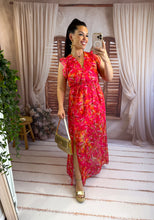 Charger l'image dans la galerie, Robe fuchsia/orange IZIA (34 au 48)