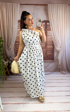 Charger l'image dans la galerie, Ensemble top + jupe blanc à pois noir KLARA (36 au 44)