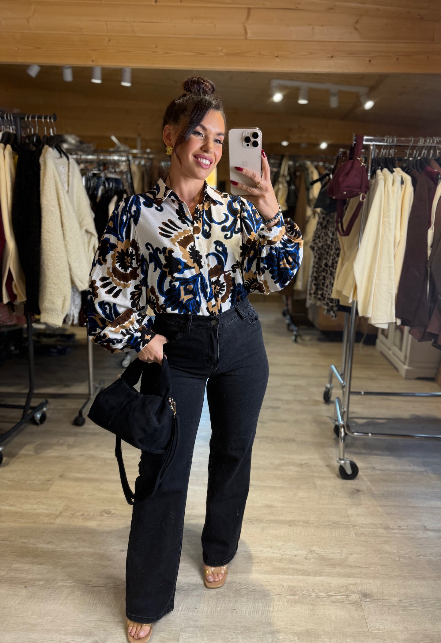 Chemise motif bleu ISA (34 au 40)