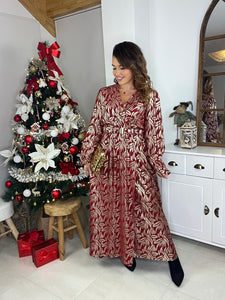 Robe longue bordeaux /or Vivi ( taille 40 au 50 )