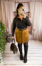 Charger l'image dans la galerie, Jupe en velours camel clair GABY (36 au 48)