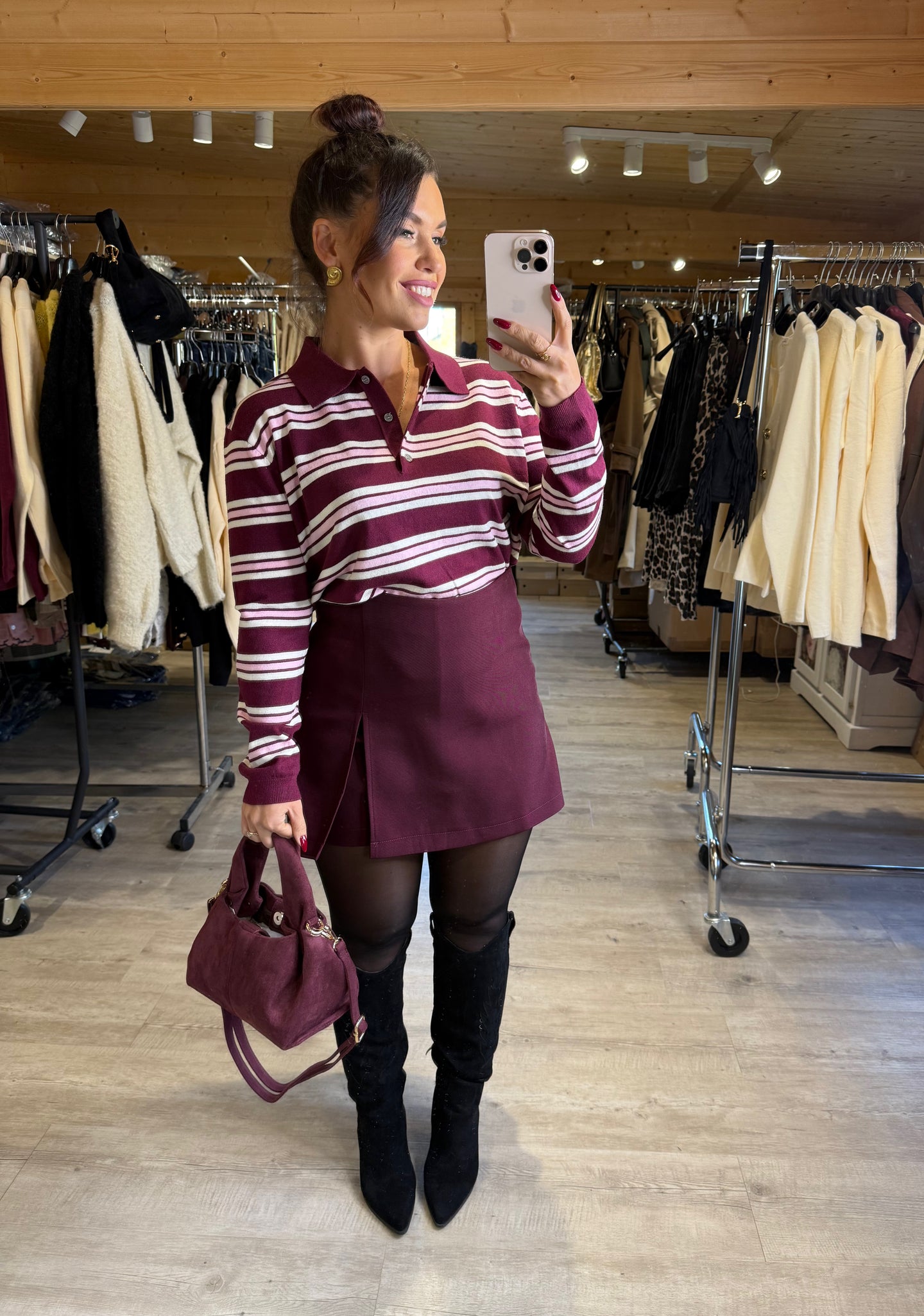 Jupe short bordeaux LISA (34 au 40)