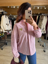 Charger l&#39;image dans la galerie, Chemise rayé coeur bordeaux DOLORESSE ( 36 au 48 )