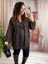 Charger l'image dans la galerie, Blouse coeur chocolat MURIEL (38 au 48)