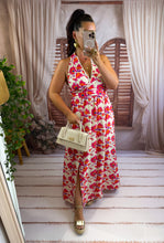 Charger l'image dans la galerie, Robe multi position dos nu fleuri rose et beige ASSIA (36 au 48)