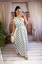 Charger l'image dans la galerie, Ensemble top + jupe blanc à pois noir KLARA (36 au 44)