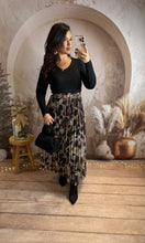 Charger l&#39;image dans la galerie, Jupe longue plissée léopard marron GABY (36 au petit 46) ⭐️