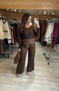 Pantalon chocolat ORLY (34 au 42)