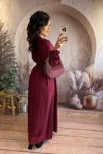 Charger l&#39;image dans la galerie, Robe longue bordeaux LUMI ( 40 au 48)