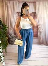 Charger l'image dans la galerie, Pantalon en lyocell bleu ELORA (38 au 46)