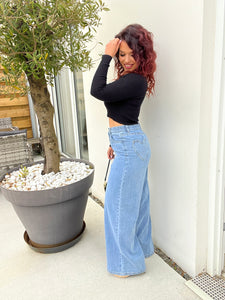 Jeans large  avec poches cœur ( s/m/l )