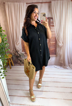 Charger l'image dans la galerie, Robe chemise gaz de coton noir ANOUK (34 au 48)