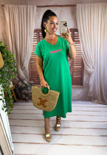 Charger l'image dans la galerie, Robe tee shirt iconic vert ROSE (34 au 46) New