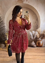 Charger l&#39;image dans la galerie, Robe courte rouge éclat or SAHARA (36 au 48)⭐️