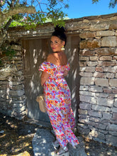 Charger l'image dans la galerie, Robe col bardot fleuri PRUNETTE (34 au 48)