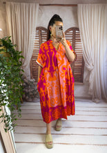 Charger l'image dans la galerie, Robe playa rouge et orange SAPHIRA (36 au 48)