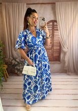 Charger l'image dans la galerie, Robe motif bleu Lora  (36 au 50)