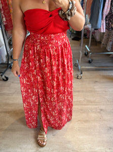 Jupe rouge fendu NINA