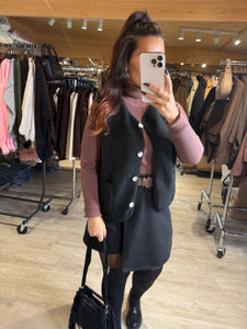Gilet sans manches moumoute noir DITA  (36 au 48)
