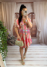 Charger l'image dans la galerie, Robe courte motif orange rose CORFU (36 au 48 )