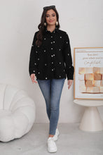 Charger l&#39;image dans la galerie, Chemise effet velours coeur noir CENDY (36 au 42)