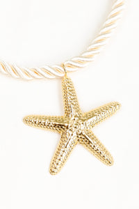 Collier Cordon Beige Étoile De Mer ☀️