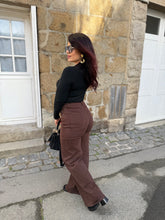 Charger l&#39;image dans la galerie, Jeans Wide leg chocolat CONSTANCE (34 au 42)