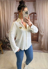 Charger l'image dans la galerie, Chemise blanche coeur or STELLA (36 au 48)