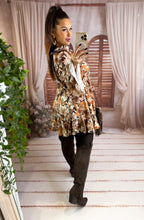 Charger l'image dans la galerie, Robe courte patineuse motif beige/marron ANOUK (36 au 40)