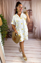 Charger l'image dans la galerie, Robe coupe droite gaz de coton motif citron YOUNA (40 au 48)