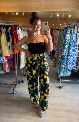 Pantalon noir citron ( 36 au 48 )☀️