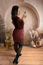 Charger l&#39;image dans la galerie, Jupe velours bordeaux CLEM (36 au 48)⭐️