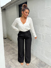 Charger l&#39;image dans la galerie, Pantalon noir bande blanche Ophélia( s/m/l )