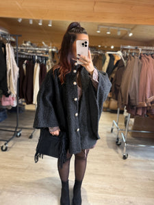 Poncho noir KAMILA (36 au 50)