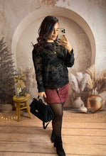 Charger l&#39;image dans la galerie, Top noir motif velours JADE (36 au 48)⭐️