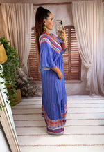 Charger l'image dans la galerie, Robe longue bleu motif de couleur GARANCE (36 au 42) New