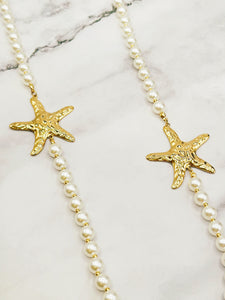 Sautoir perles et étoiles de mer