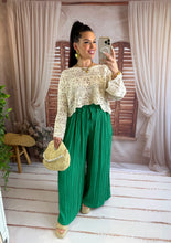 Charger l'image dans la galerie, Pantalon large plissé vert LONDRES  (38 au 48)