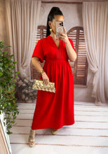 Charger l'image dans la galerie, Robe longue rouge TALI ( 40 au 48 )( reste une taille 40)