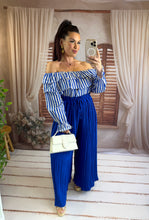 Charger l'image dans la galerie, Pantalon large plissé bleu LONDRES (38 au 48)