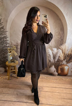 Charger l&#39;image dans la galerie, Robe chocolat pois noir GIULIA (40 au 48)⭐️