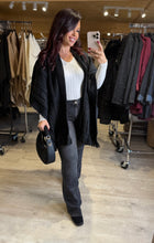 Charger l&#39;image dans la galerie, Poncho motif torsade noir LIORA (36 au 52)